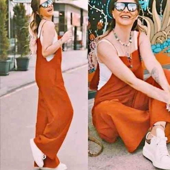 Stretch Linen Overalls. - Picture 3 of 4